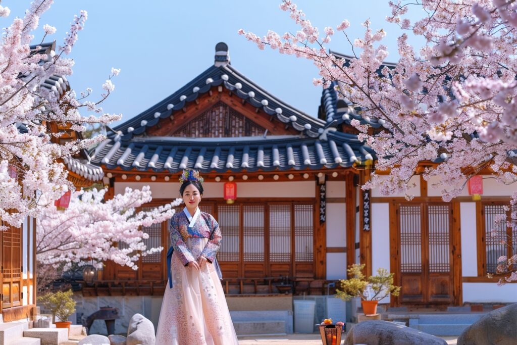 Jeonju : village hanok traditionnel coréen avec maisons anciennes et ruelles pittoresques