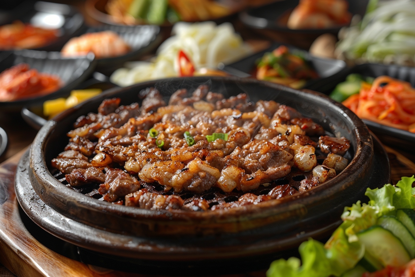 bulgogi : plat de Bulgogi coréen avec viande marinée et légumes