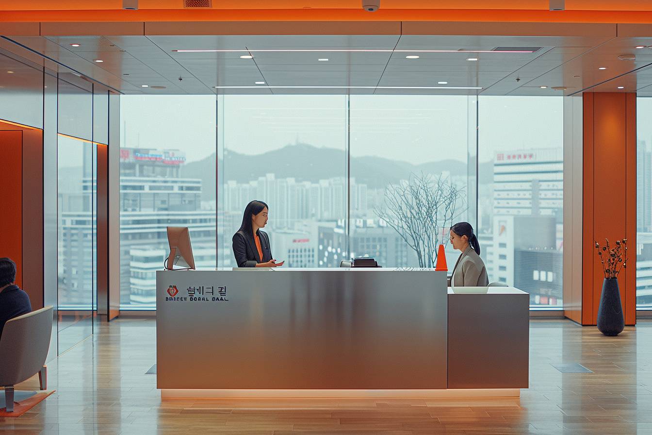 compte en banque en Corée du Sud : formulaire bancaire avec passeport et documents