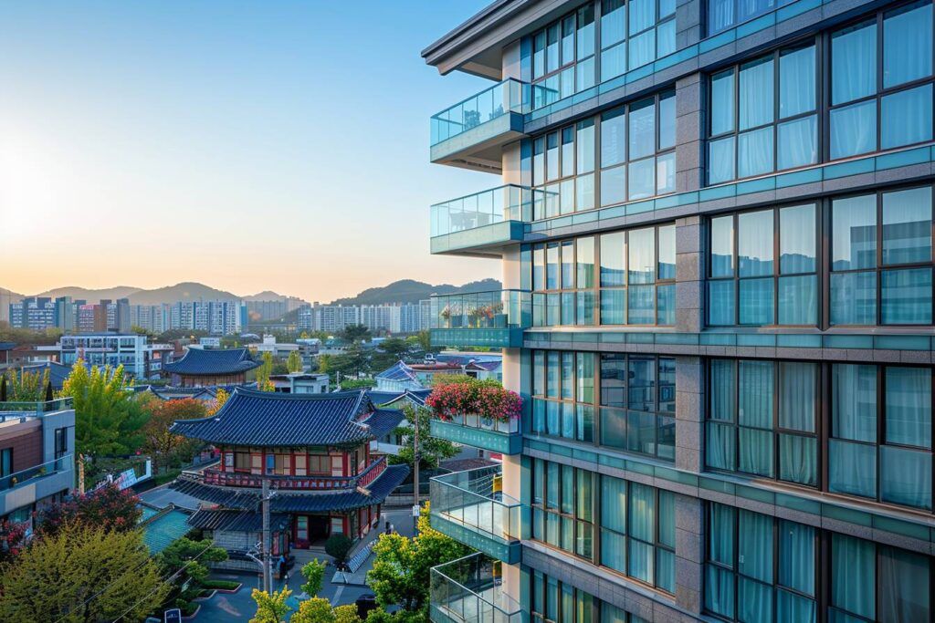 logement en Corée du Sud : vue d'un appartement moderne à Séoul