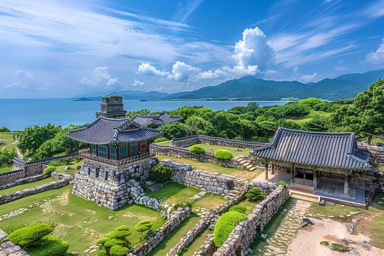 Ganghwado : vue panoramique de l'île avec sites historiques et nature préservée