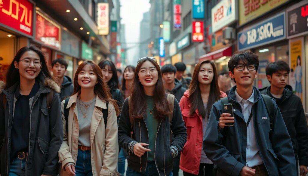 culture coréenne : danseurs de K-pop en concert avec éclairage coloré