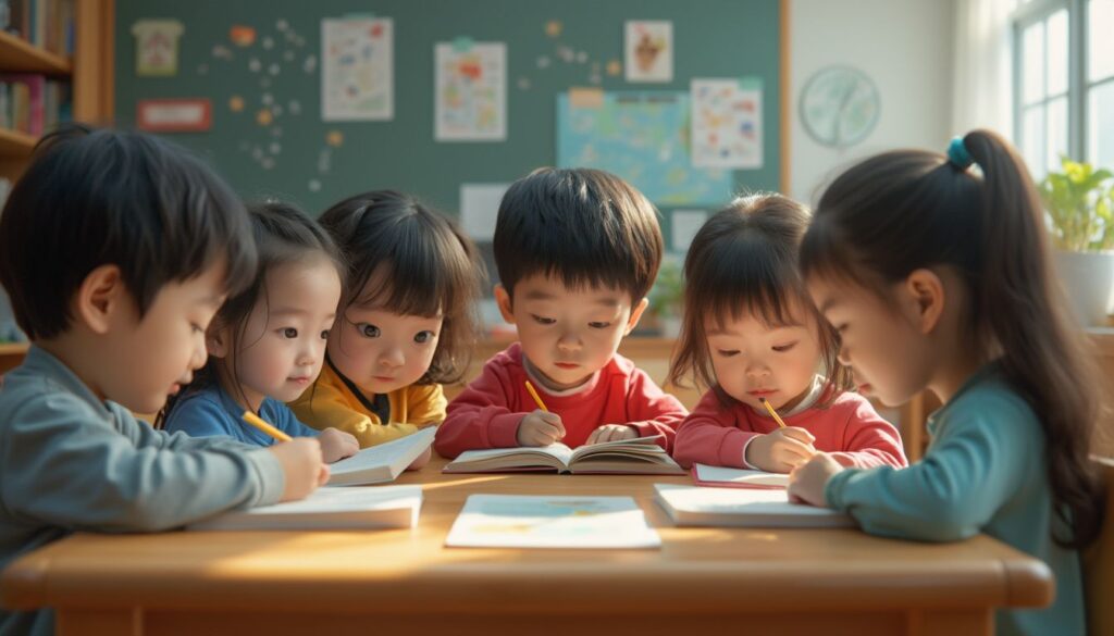 écoles internationales : enfants dans une école internationale en Corée du Sud