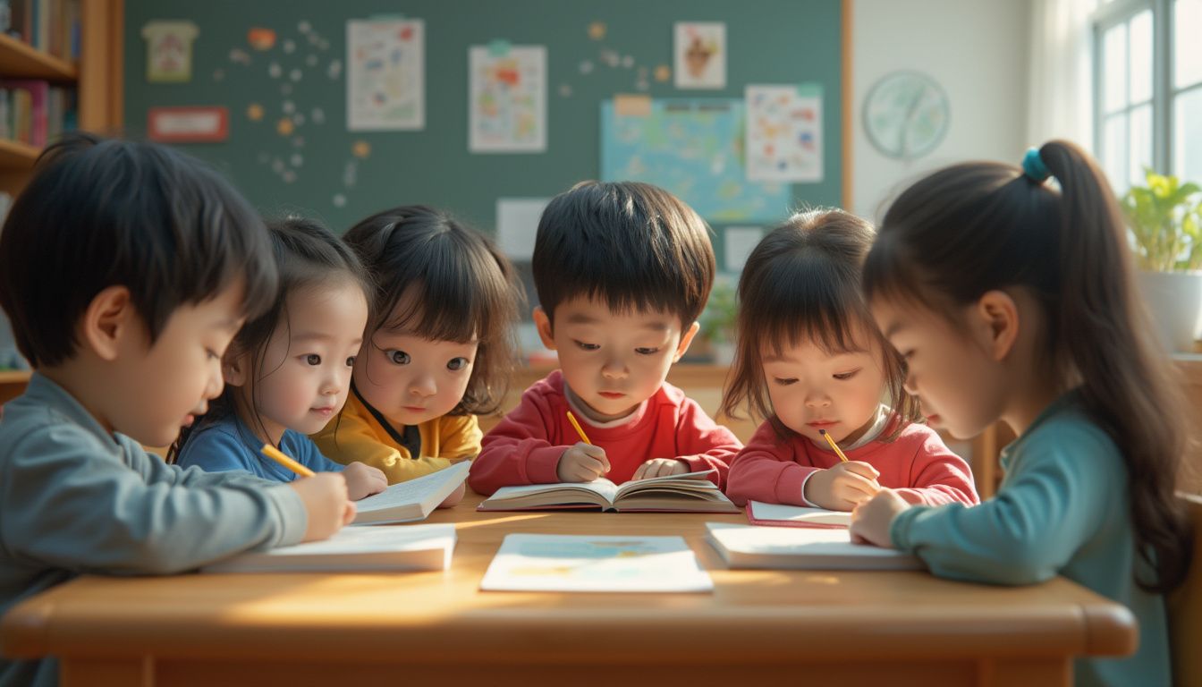 écoles internationales : enfants dans une école internationale en Corée du Sud