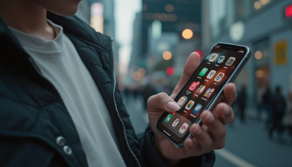 applications mobiles Corée : smartphone affichant une application de voyage en Corée du Sud