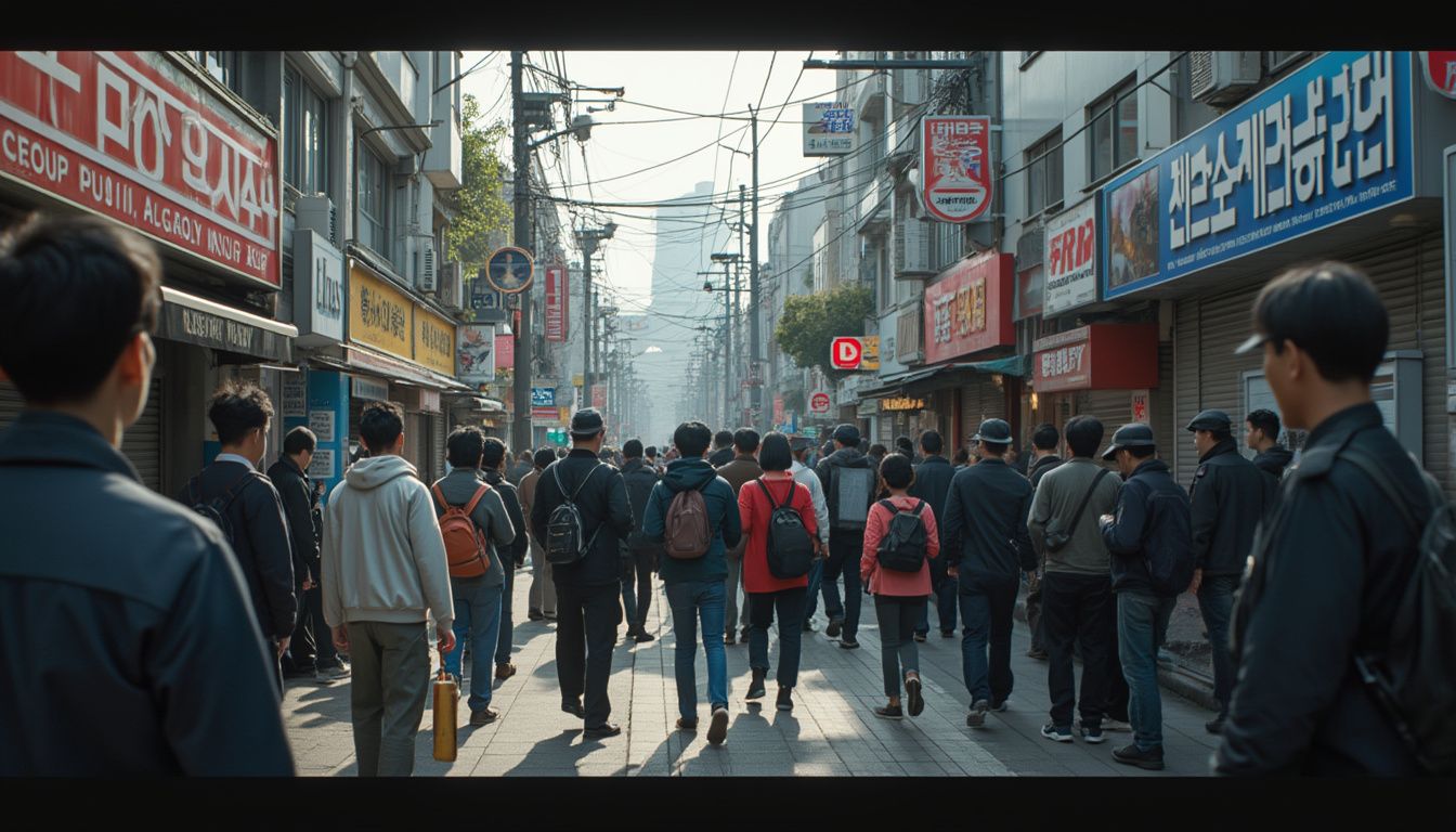 sécurité en Corée du Sud : carte de la Corée du Sud avec des icônes de sécurité