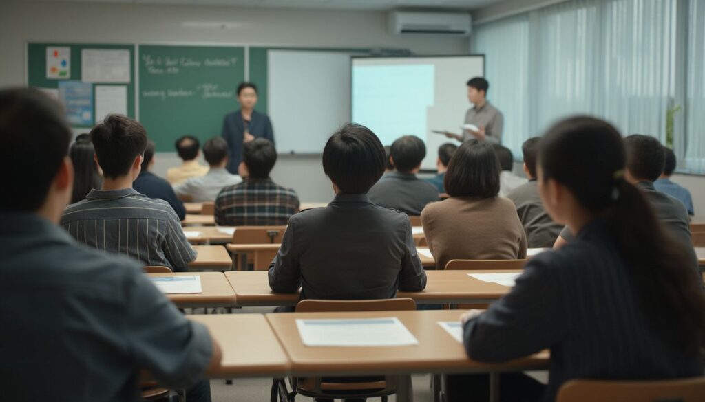 formation continue : expatriés suivant une formation avec un formateur