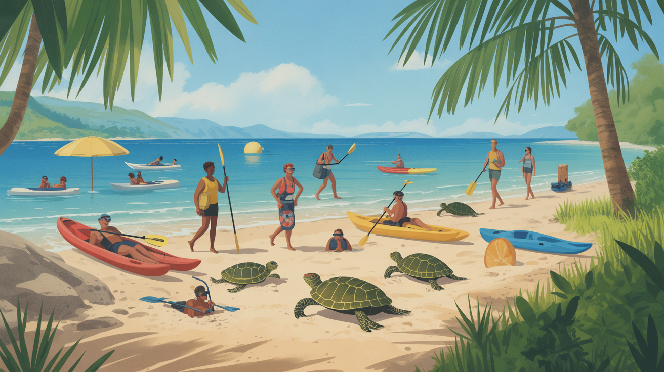 Loisirs sur les Iles Gili snorkeling et activites plage