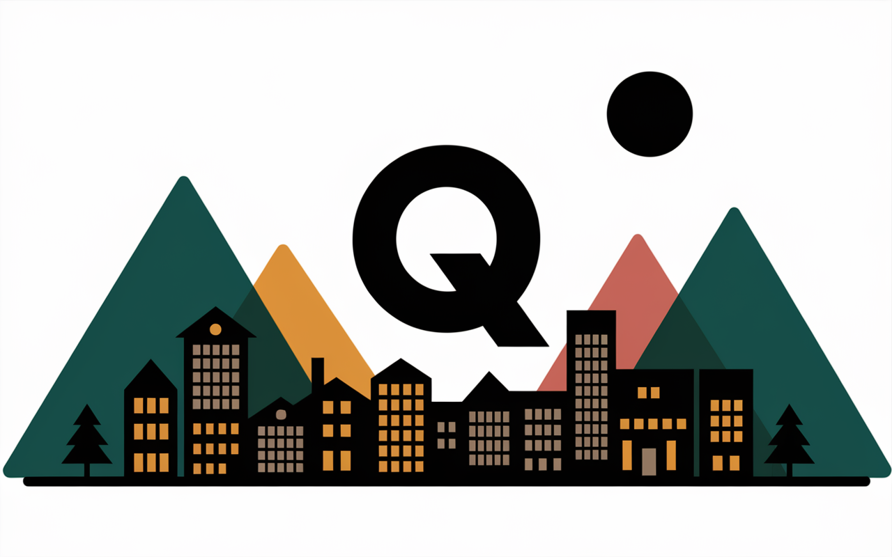 Silhouette Quito capitale en Q montagne