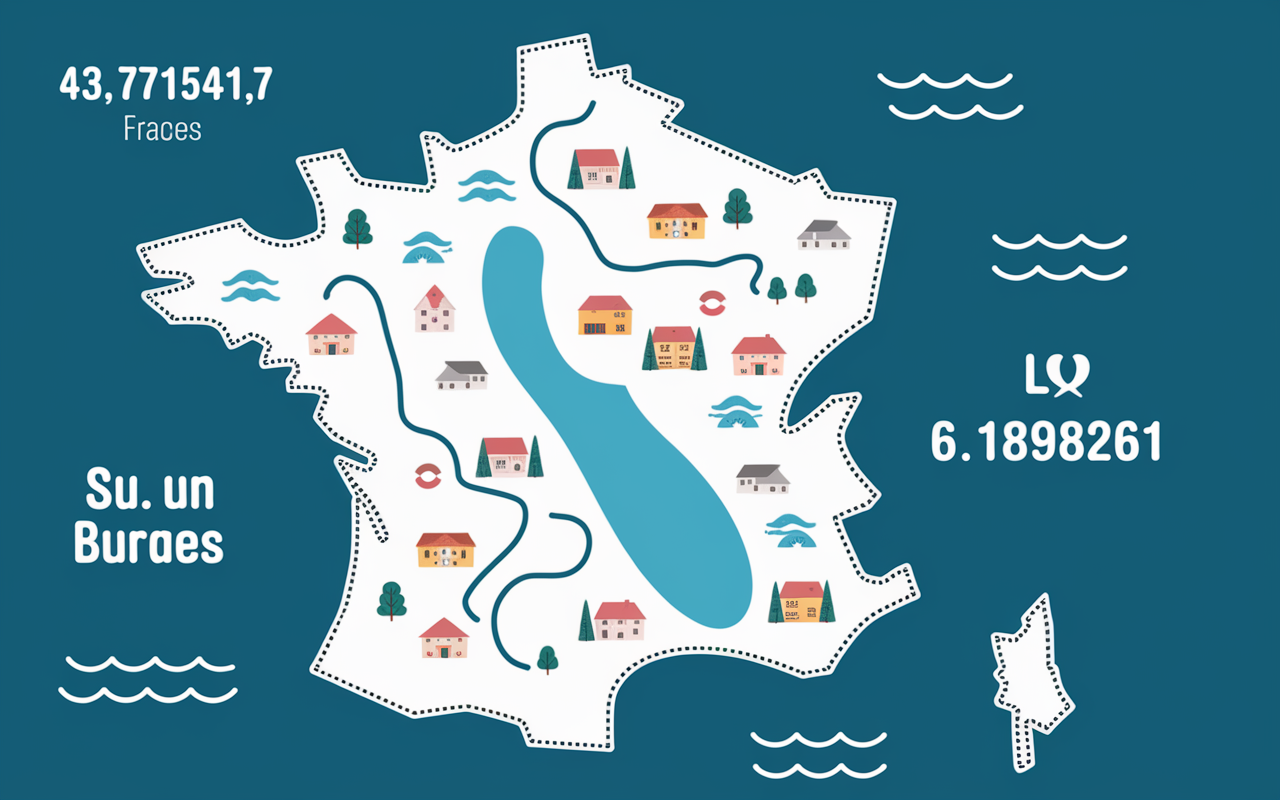 carte repère coordonnées GPS Lac de Sainte-Croix plage Galetas