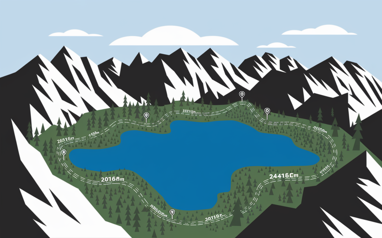 Carte montagnes lac Juclar, altitude, GPS, sentiers