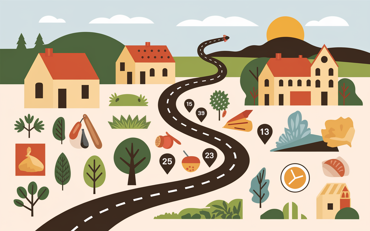 Carte illustrée route des artisans villages métiers