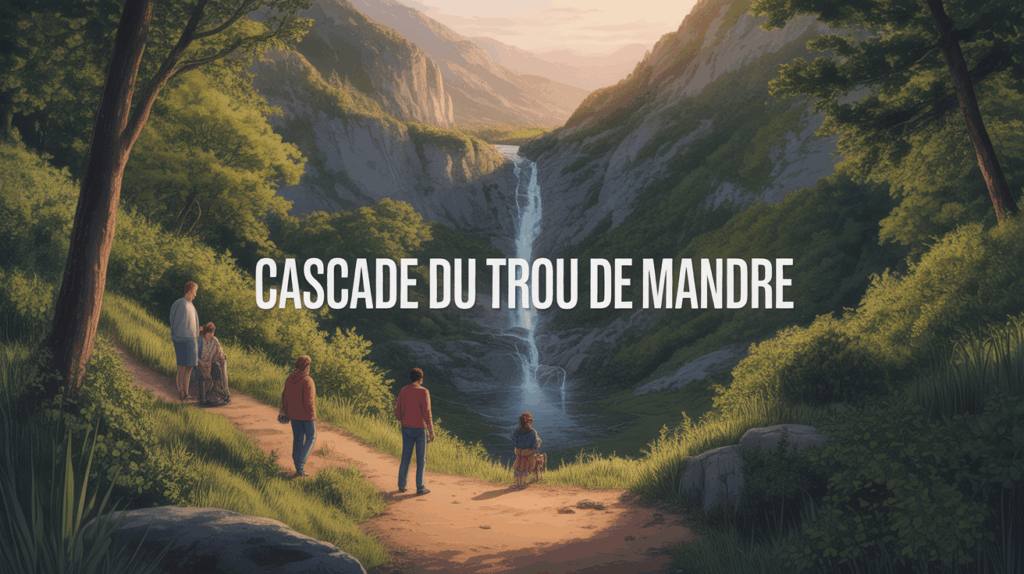 Cascade du trou de Mandre stylisée montagne et nature