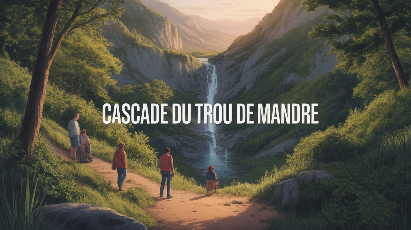 Cascade du trou de Mandre stylisée montagne et nature