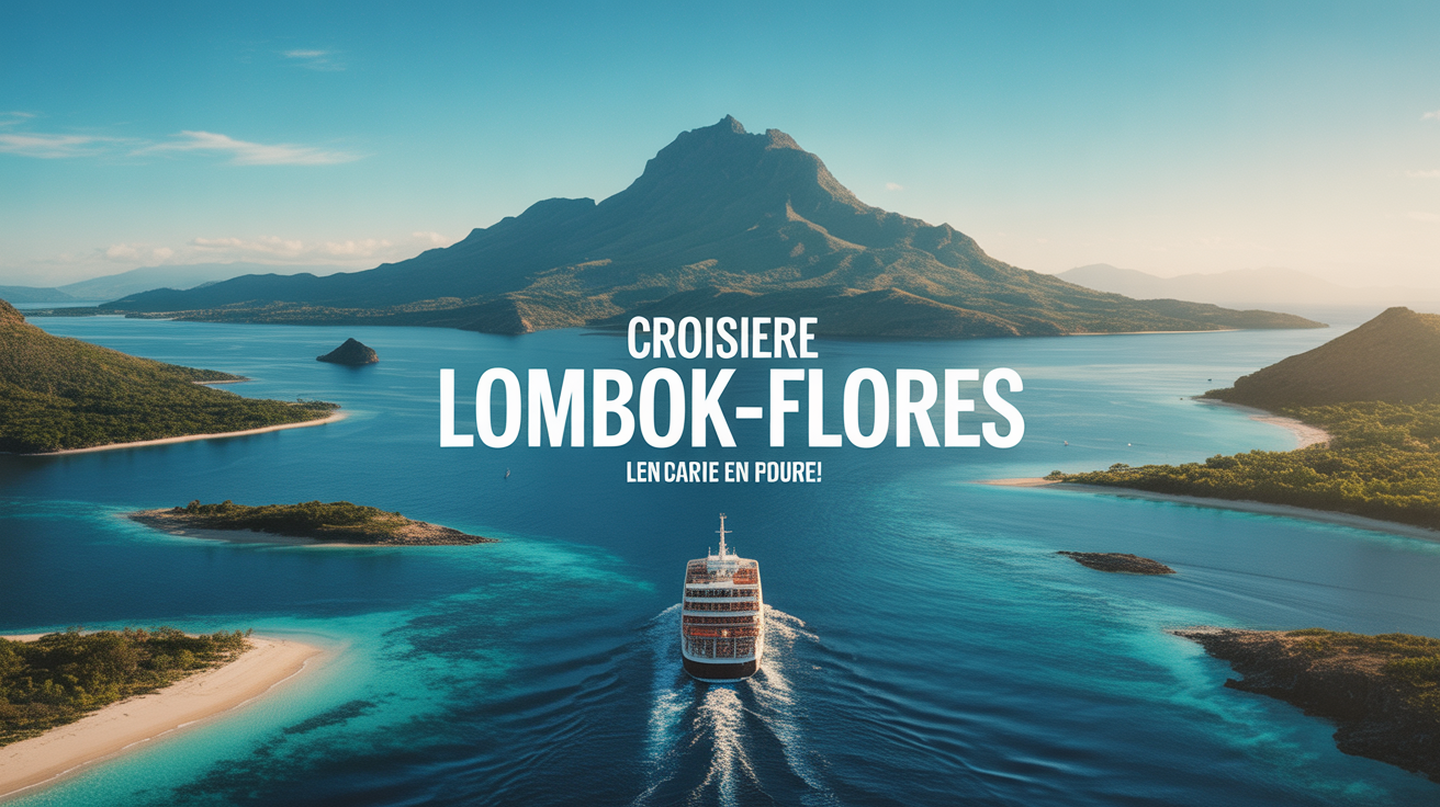 Bateau de croisiere Lombok Flores vue entre iles tropicales