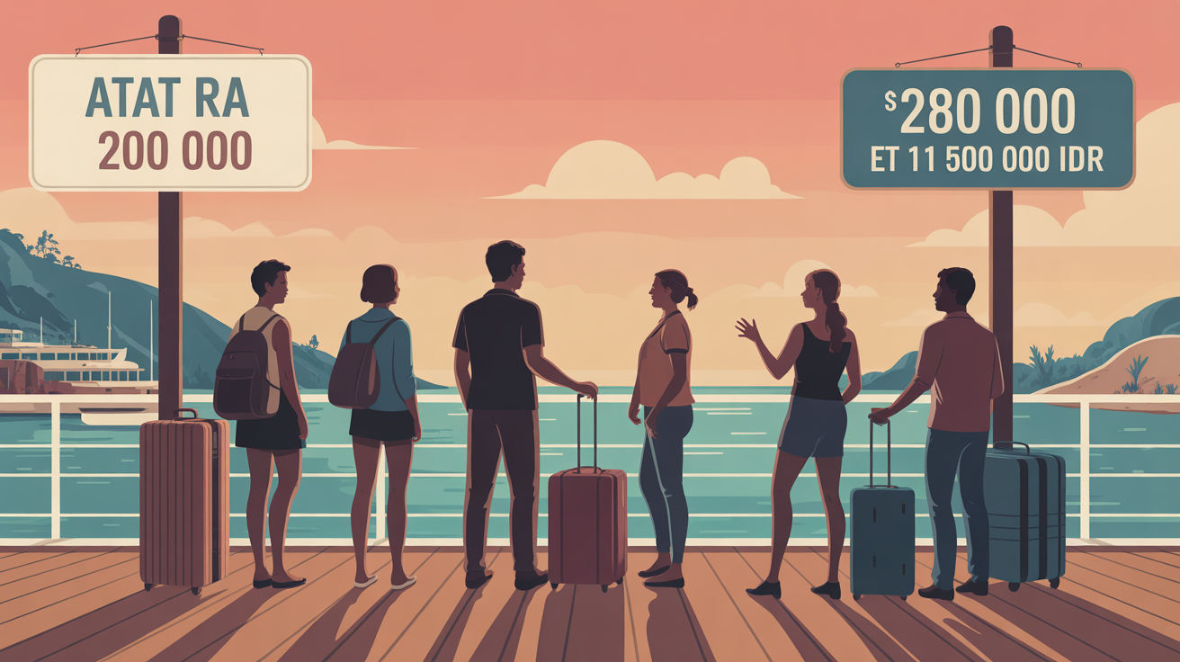 Voyageurs sur bateau comparant prix croisiere Lombok Flores