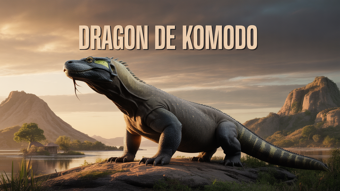 Gros plan dragon de Komodo paysage naturel