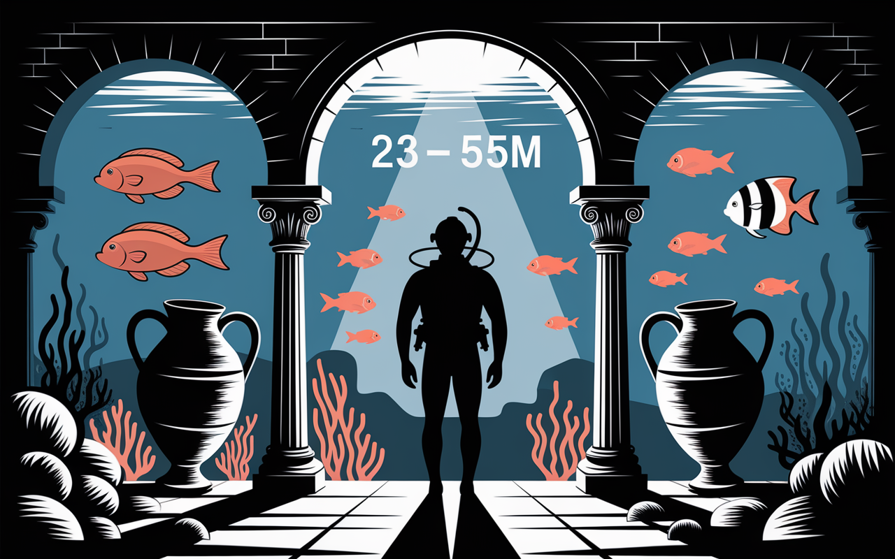 plongeur epave croatie amphores arches profondeur