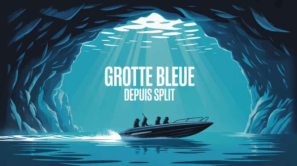 Speedboat vers grotte bleue depuis Split sur mer turquoise