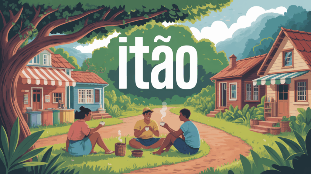 Scène ville rurale Itao Brésil habitants maté