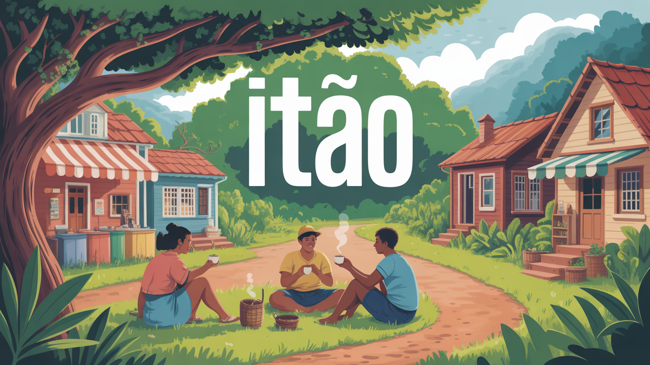 Scène ville rurale Itao Brésil habitants maté