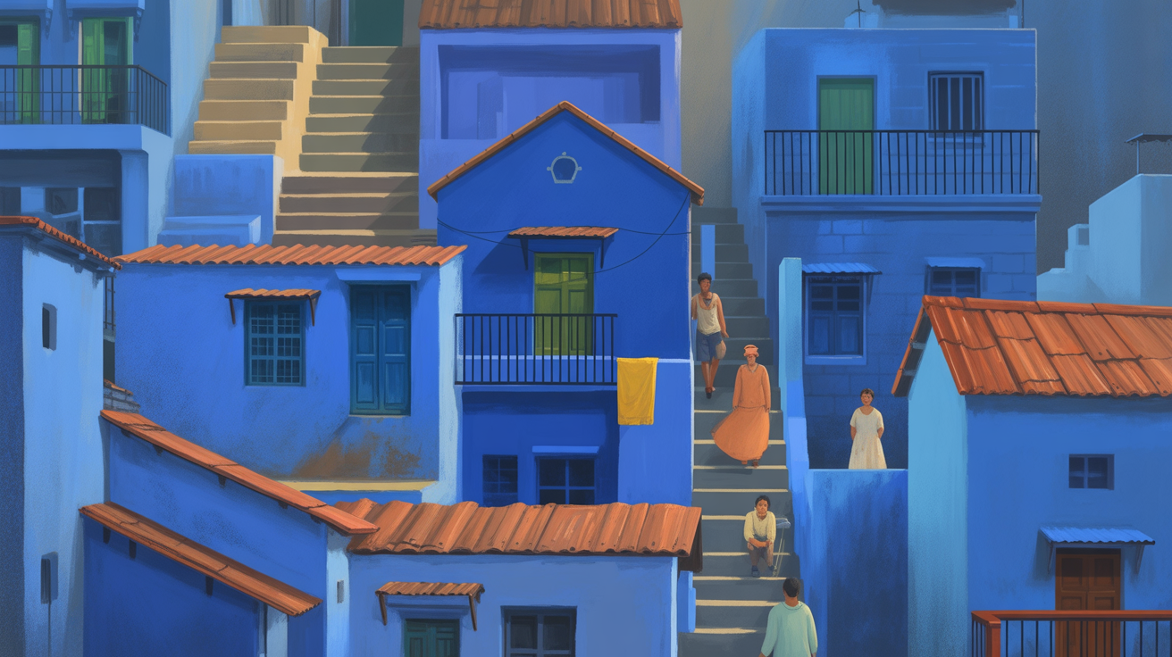 Maisons bleues en ruelles de Jodhpur Inde