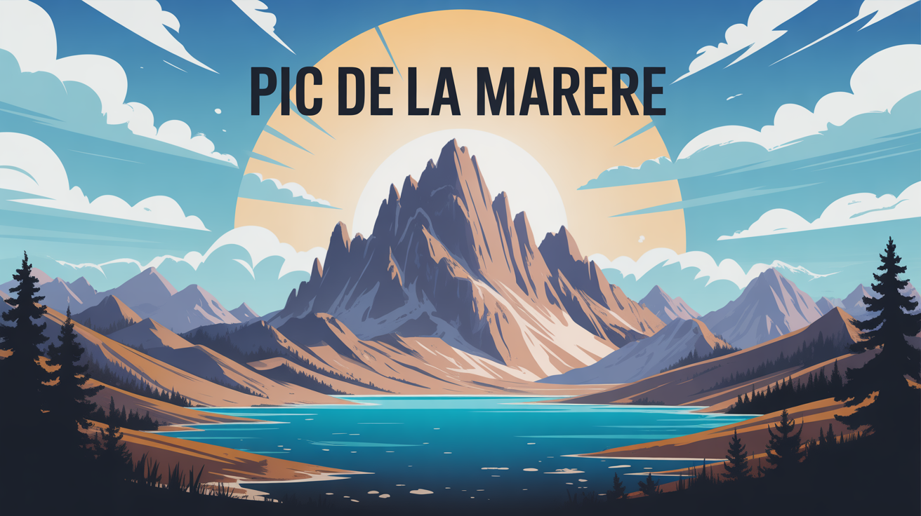 Pic de la Marere sommet sauvage avec lac et crêtes Pyrénées