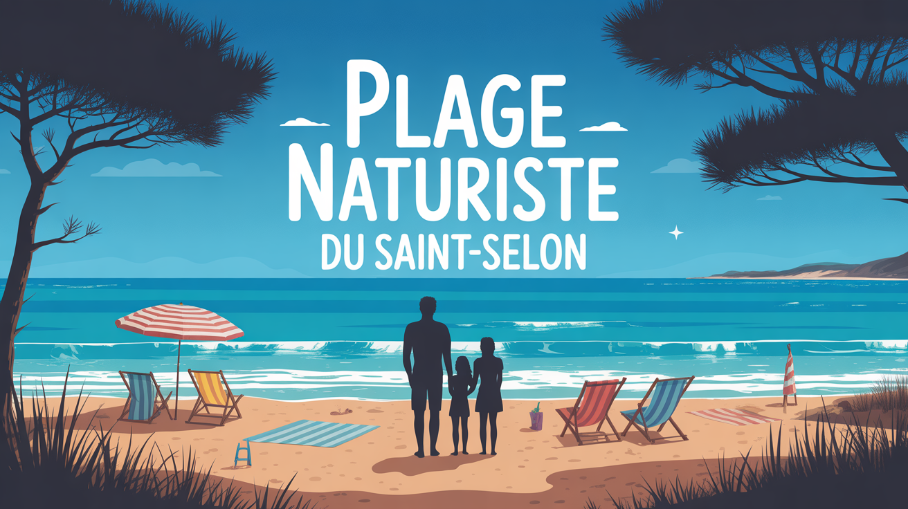 Plage naturiste du Saint-Selon vue générale famille Littoral