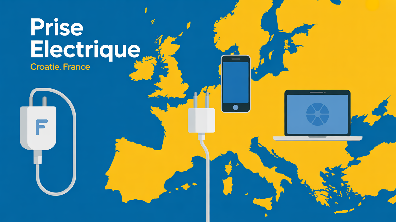 Illustration prise electrique Croatie France adaptateur voltage