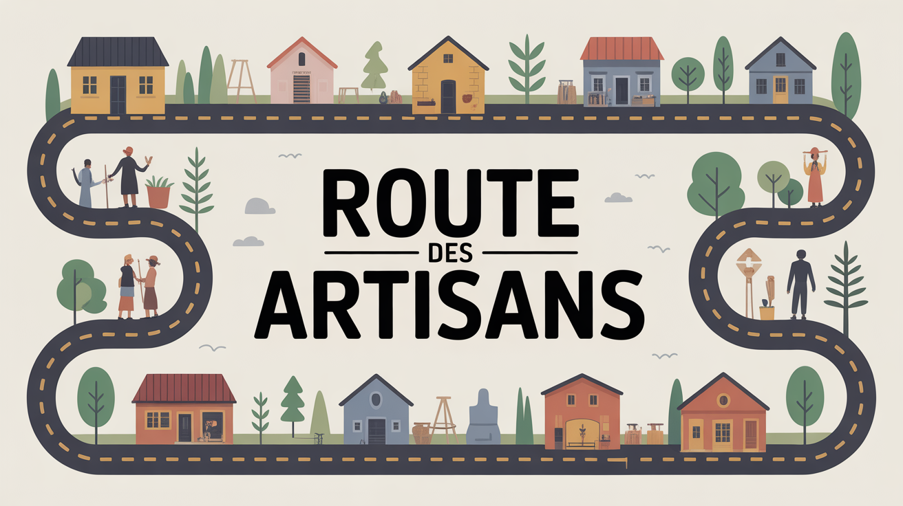 Route des artisans, villages et ateliers stylisés, ambiance découverte