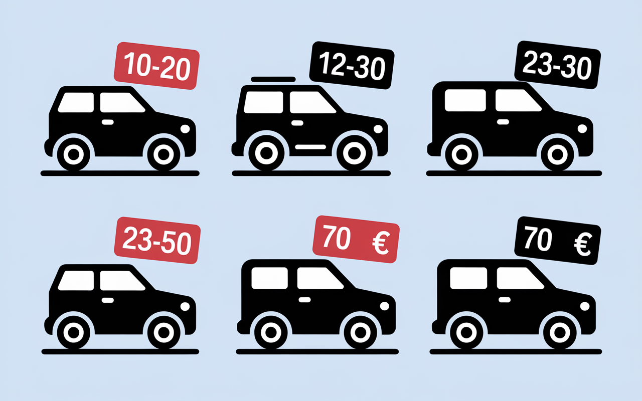 Tableau prix location voiture Albanie