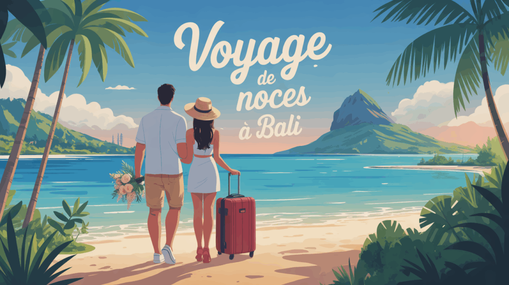 voyage de noces bali couple ile plage luxuriant
