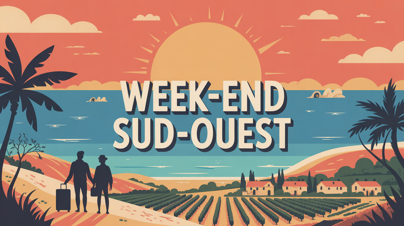 illustration weekend sud ouest ocean dunes villages