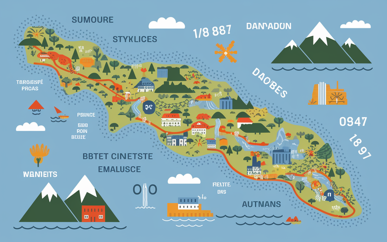 Carte illustree sentiers parcours randonnee Guadeloupe
