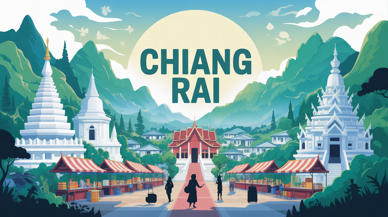 Ville Chiang Rai temples rizières marchés voyageurs