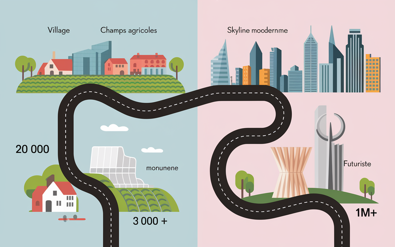 Evolution urbaine Akmola Tselinograd Astana timeline