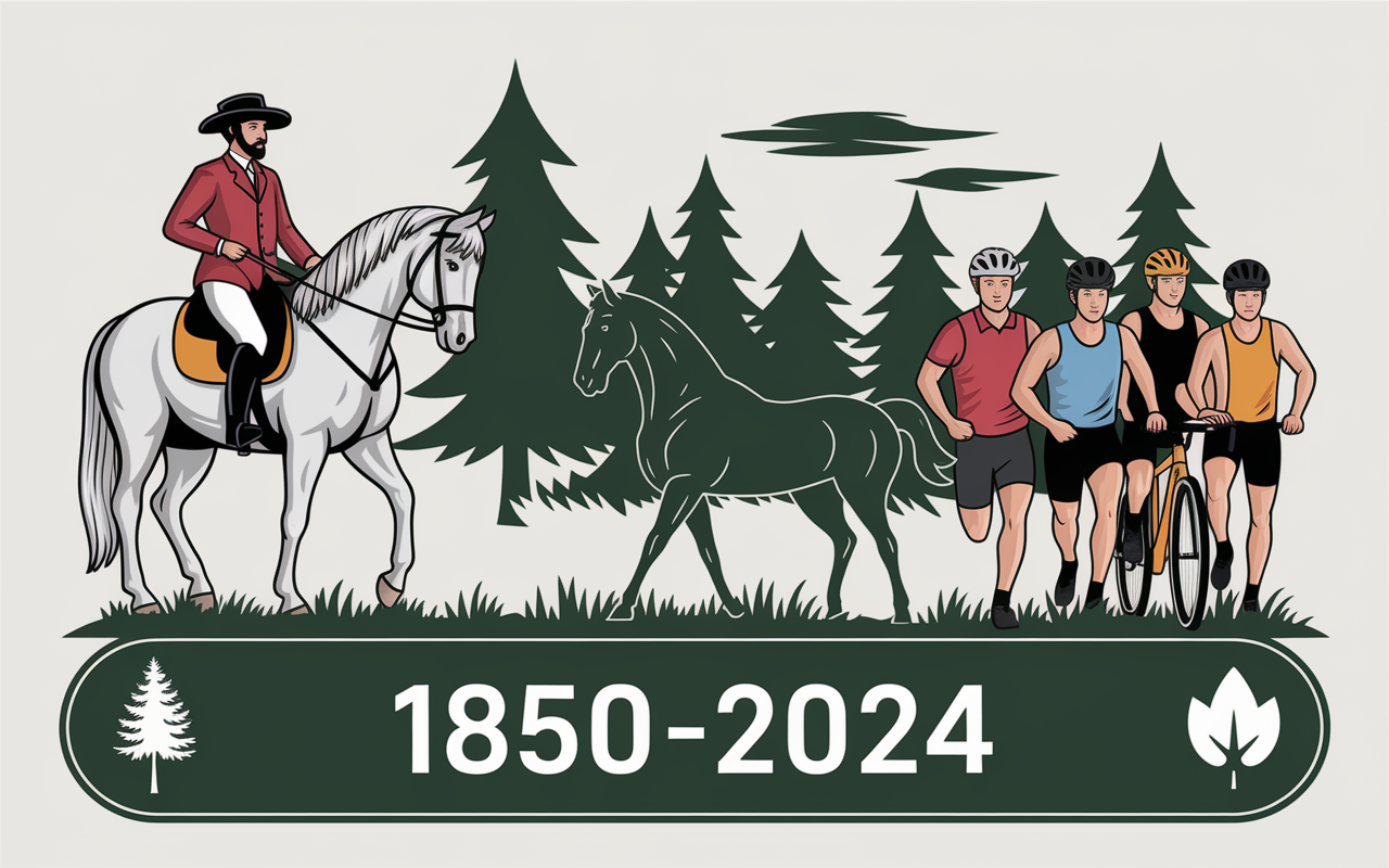 Fresque chronologique foret de Chiberta cavalier sportifs ecologie