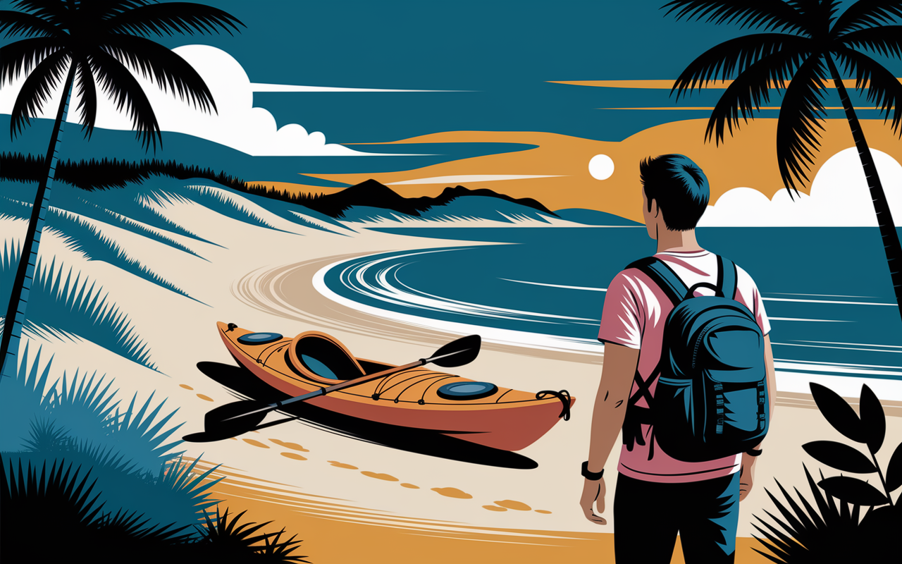 illustration golden bay nouvelle zelande paysage sauvage