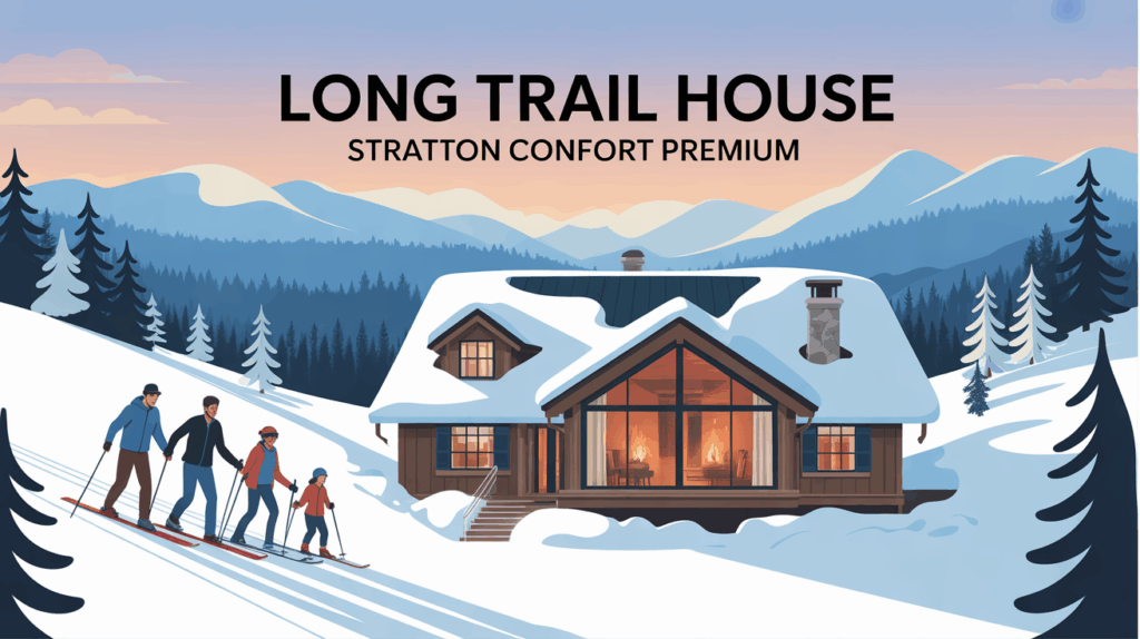 Long Trail House Stratton, hébergement premium famille, montagne neige