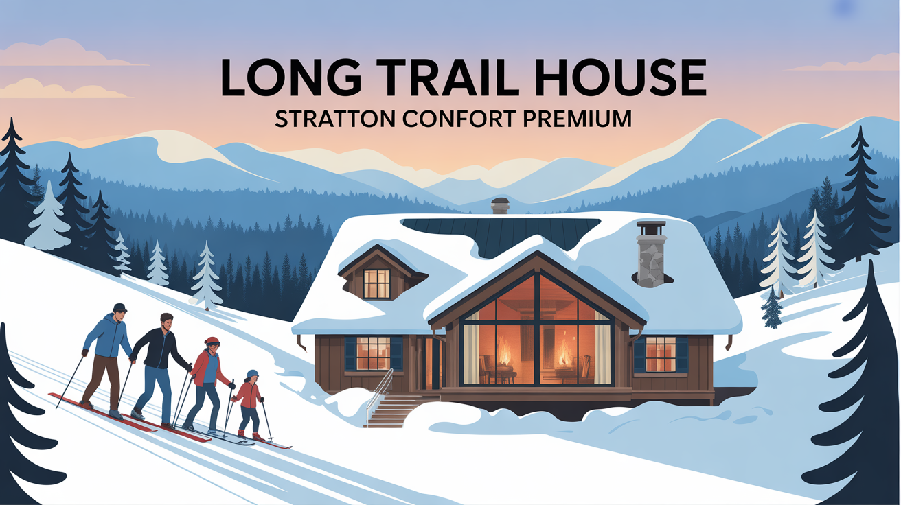 Long Trail House Stratton, hébergement premium famille, montagne neige