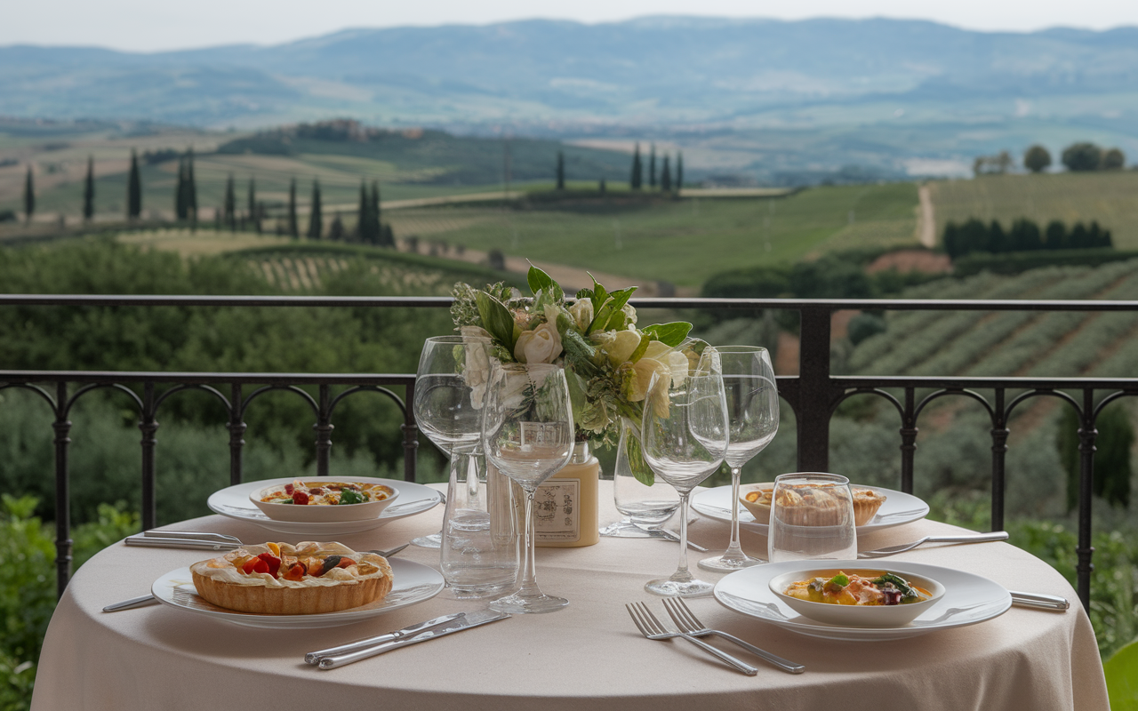 Table italienne Lucques spécialités produits locaux terrasse