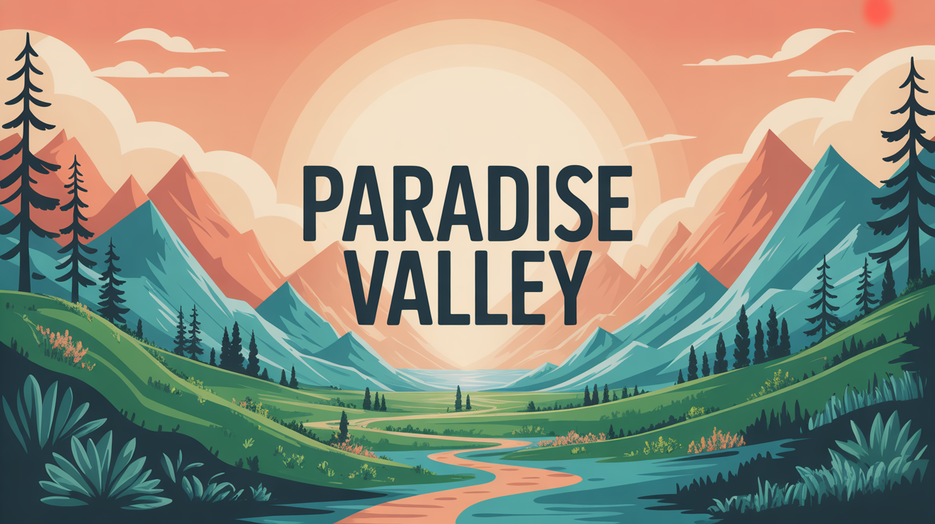 Paradise Valley Agadir illustration montagne et bassins