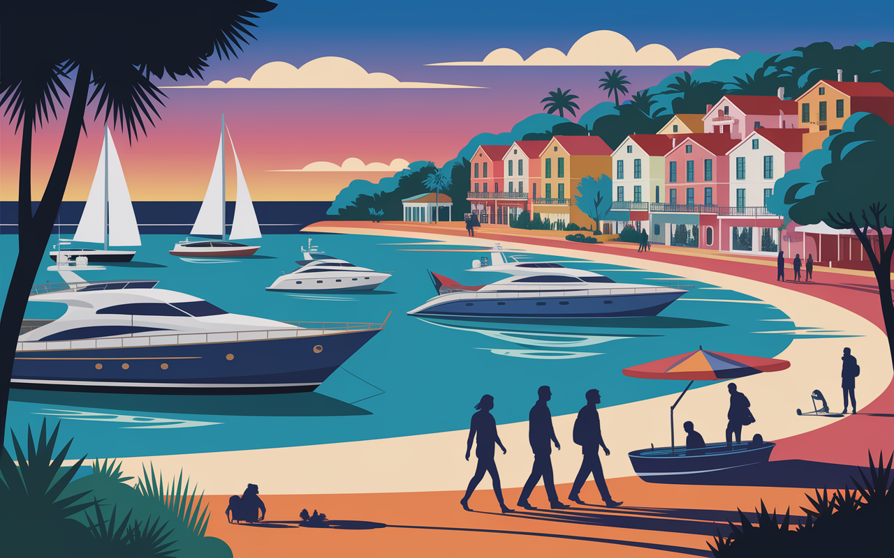 Vue marina Porto Cervo yachts plages Costa Smeralda