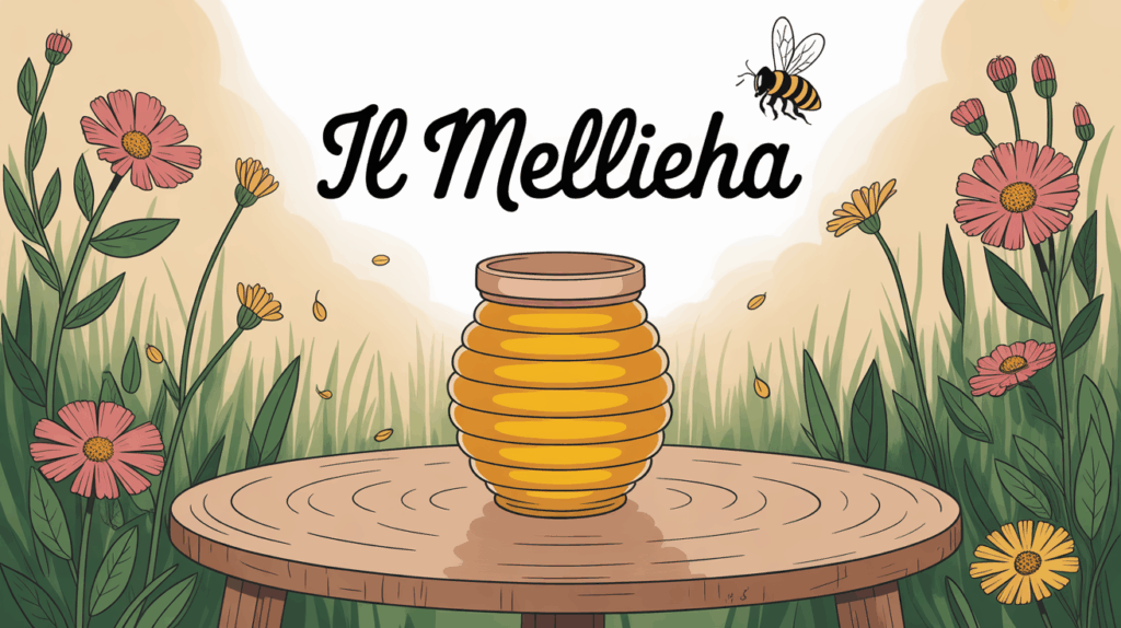 il mellieha pot de miel doré fleurs abeille ambiance naturelle