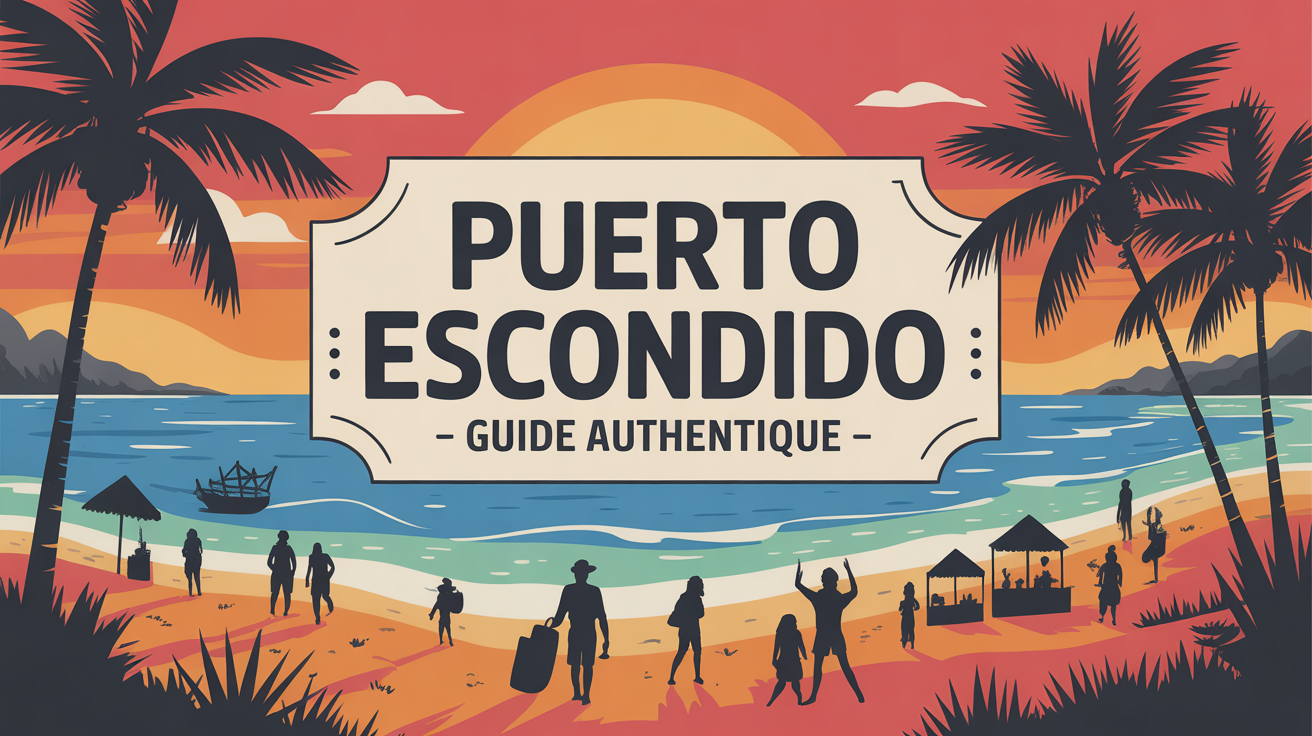 Illustration guide Puerto Escondido plages voyageurs marchés