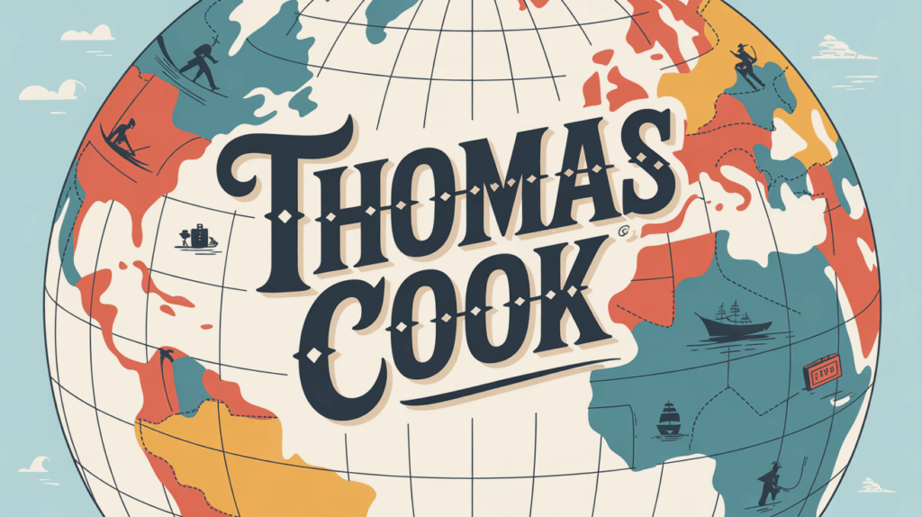 illustration globe vintage thomas cook voyage organise