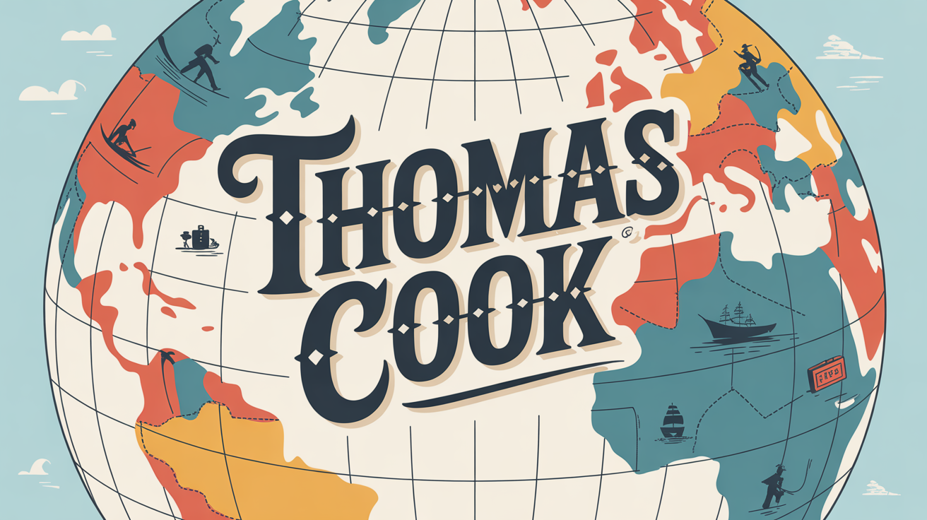 illustration globe vintage thomas cook voyage organise