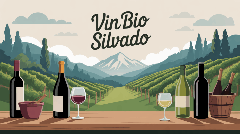 illustration paysage savoyard vin bio silvado