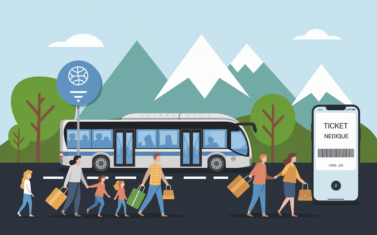 Parking navette famille ticket smartphone Restonica 2024