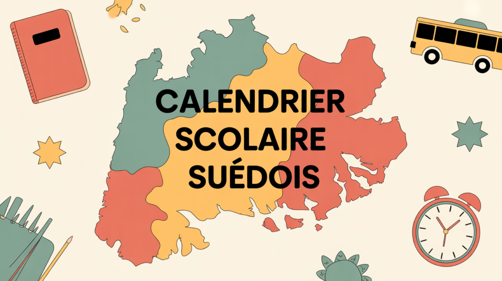carte colorée calendrier scolaire suédois